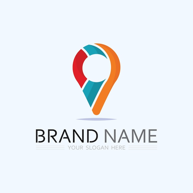 El logotipo GPS y MAP, el navegador, el signo de ubicación, el símbolo de diseño, la ilustración vectorial.