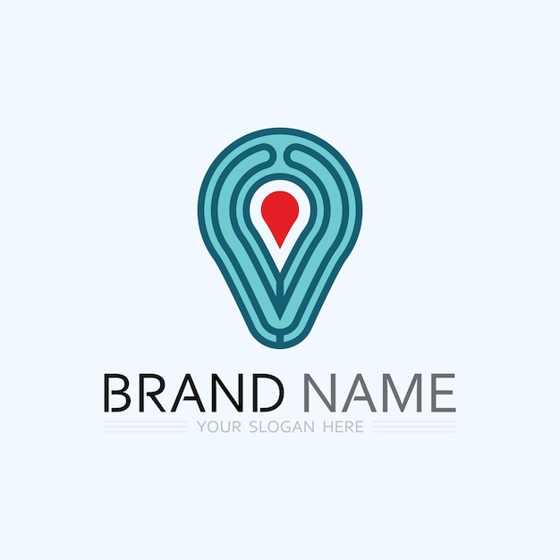 El logotipo GPS y MAP, el navegador, el signo de ubicación, el símbolo de diseño, la ilustración vectorial.