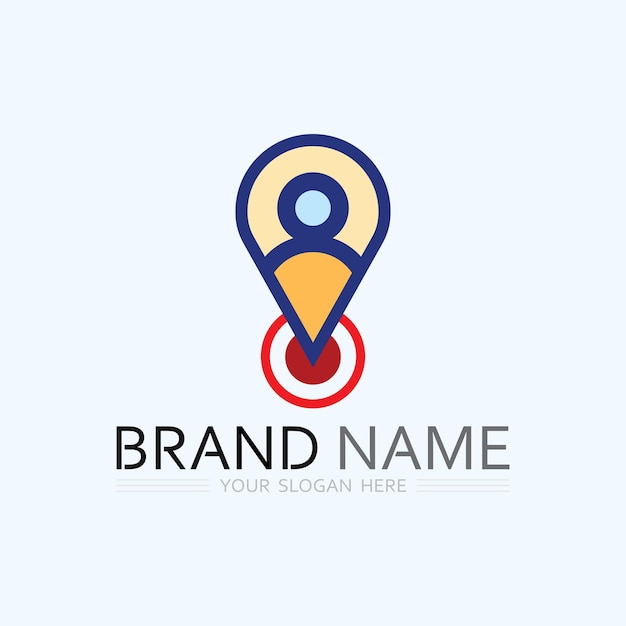 El logotipo GPS y MAP, el navegador, el signo de ubicación, el símbolo de diseño, la ilustración vectorial.