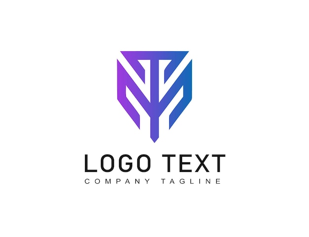 Logotipo de gradiente con concepto de icono abstracto M T