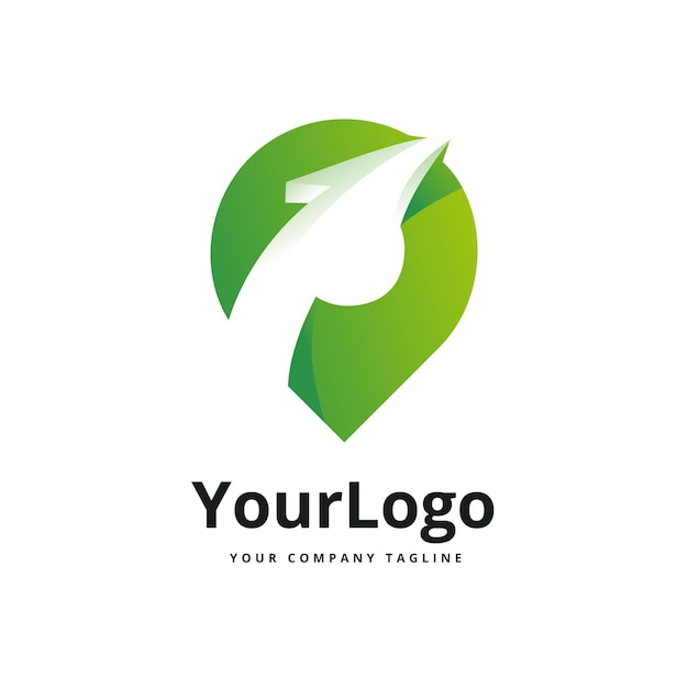Logotipo de gradiente de flecha y lugar