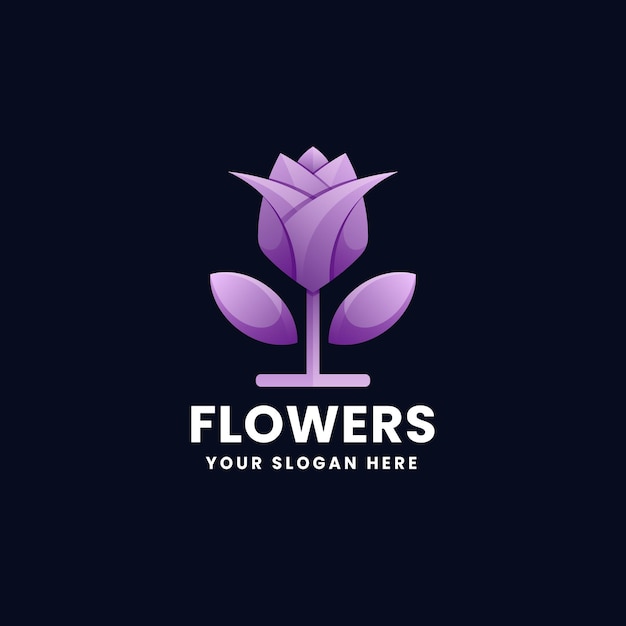 Logotipo de gradiente de flor de flor