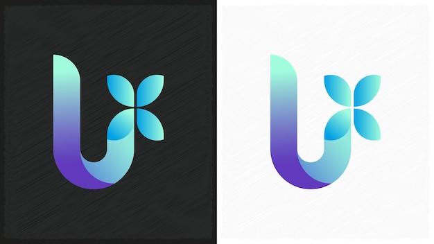 Logotipo de gradiente de flor J