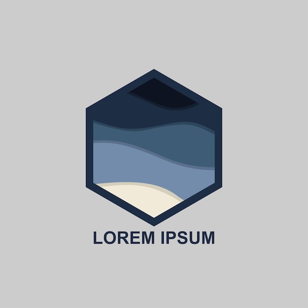 El logotipo del gradiente hexagonal vectorial es de colores.