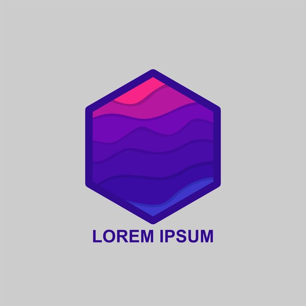 El logotipo del gradiente hexagonal vectorial es de colores.