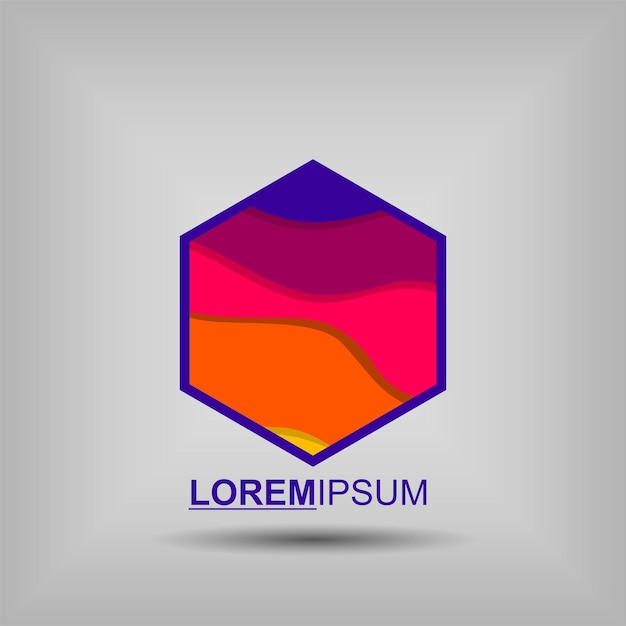 El logotipo del gradiente hexagonal vectorial es de colores.