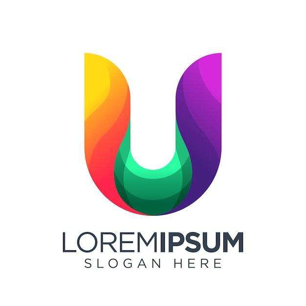 Logotipo de gradiente de letra u