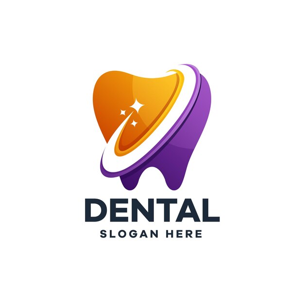 Logotipo de gradiente de limpieza de dientes