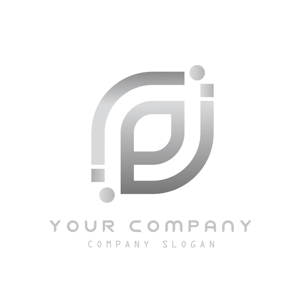 Logotipo de gradiente de plata vectorial libre