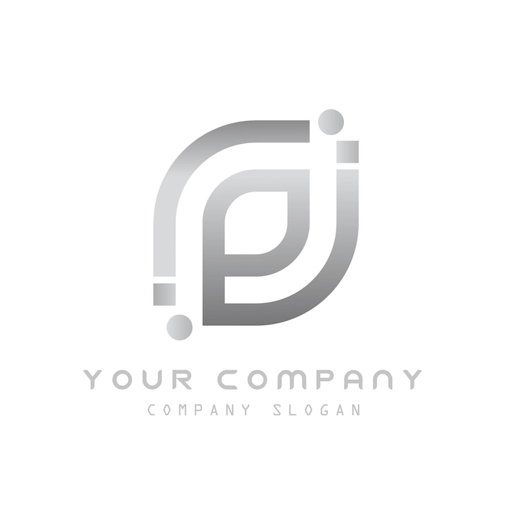 Vector logotipo de gradiente de plata vectorial libre