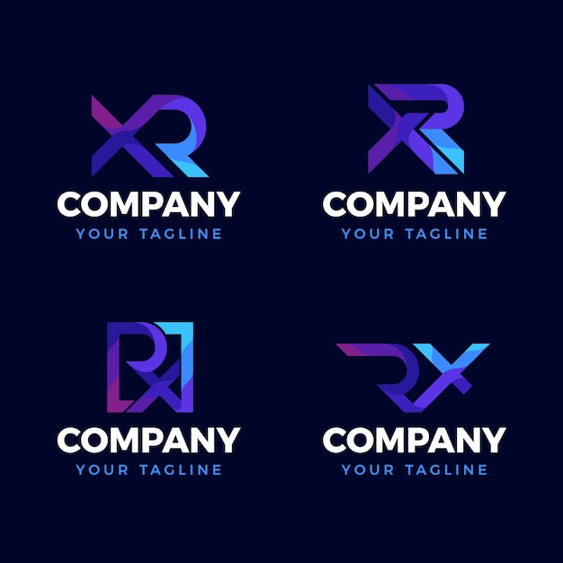 Logotipo de gradiente rx o xr