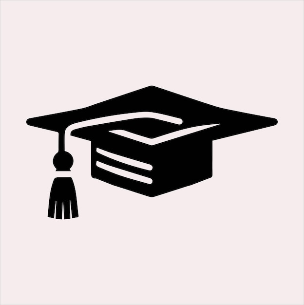 logotipo de grado minimalista con tapa de convocación en negro vector silueta