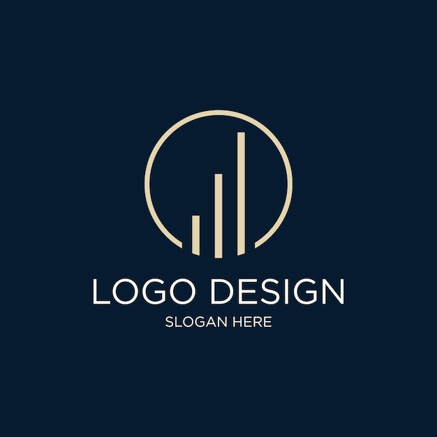 Logotipo de gráfico de acciones de bolsa de valores de finanzas geométricas abstractas