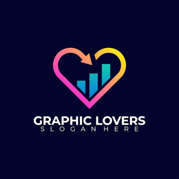 Vector logotipo gráfico y de amor.