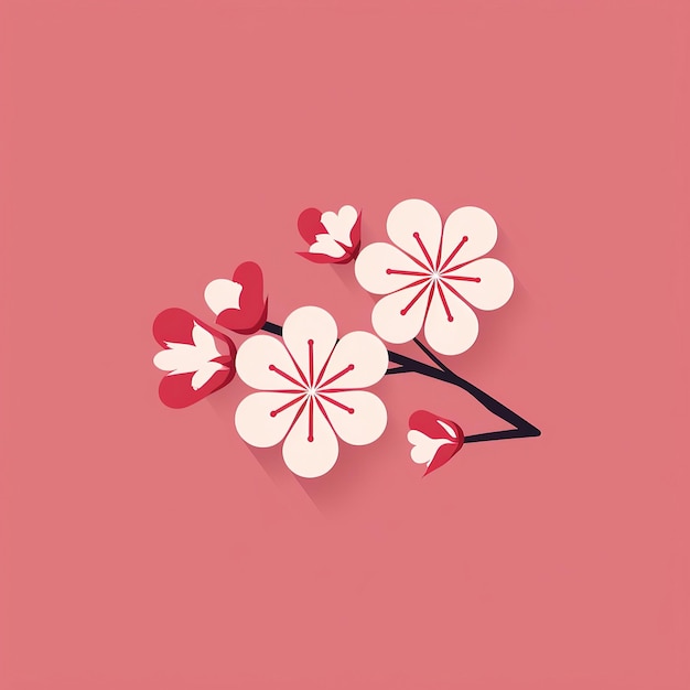 el logotipo gráfico vectorial plano de sakura