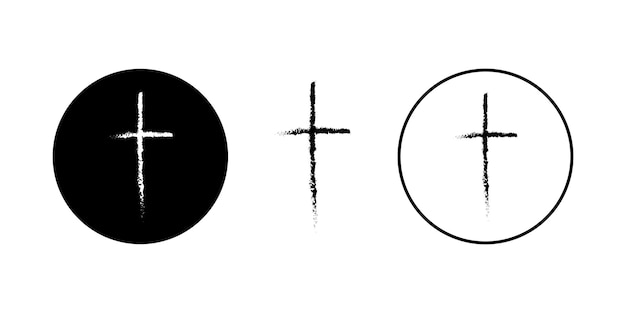Logotipo de gran religión cruzada para cualquier propósito Conjunto de ilustración de cruz cristiana