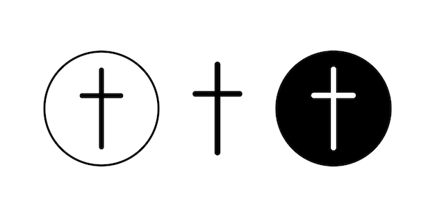 Logotipo de gran religión cruzada para cualquier propósito Conjunto de ilustración de cruz cristiana