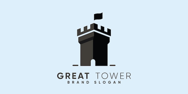 Vector logotipo de gran torre con vector premium de diseño moderno