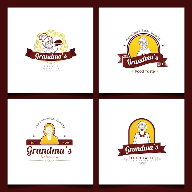 Vector logotipo de grandmother food para su negocio de alimentos para sabor casero o para un aspecto más clásico