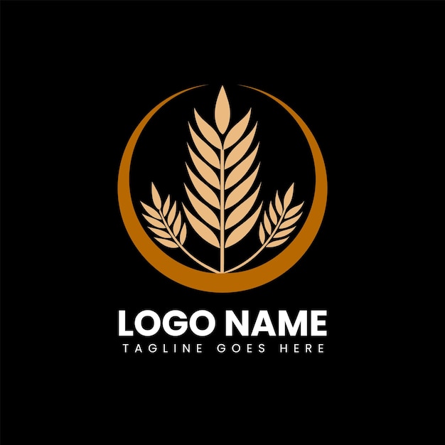 El logotipo de la granja agrícola Golden Wheat