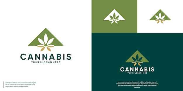 logotipo de la granja de cannabis productos naturales diseño gráfico vectorial de la cosecha
