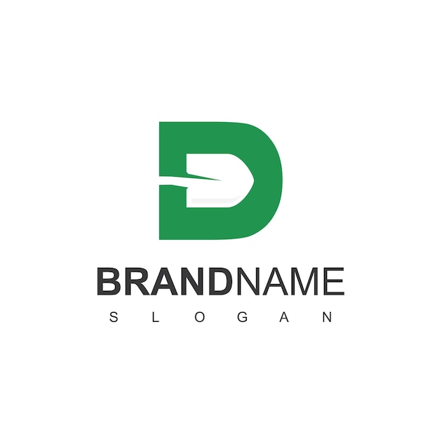 Logotipo de la granja con D inicial y símbolo de pala