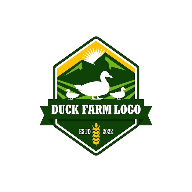 Vector logotipo de la granja de patos