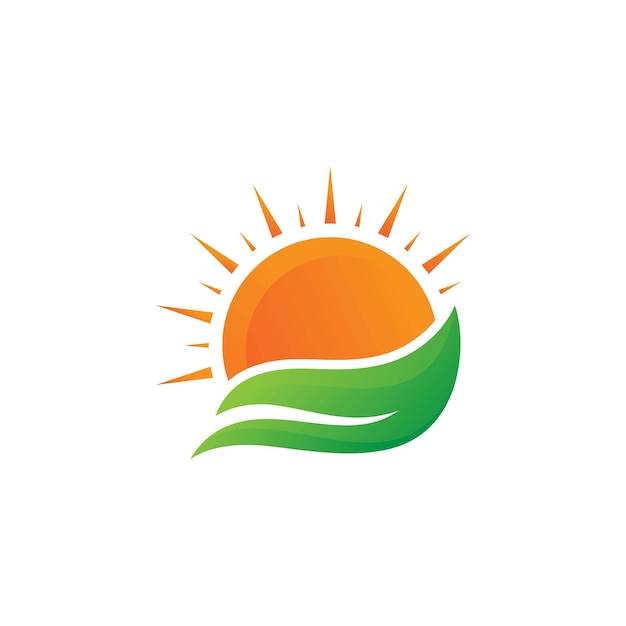 El logotipo de la granja solar Ilustración del diseño del icono vectorial