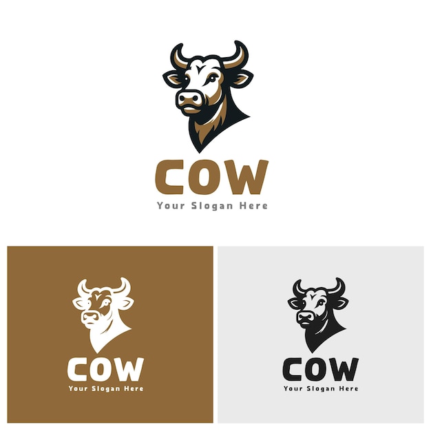 Logotipo de la granja de vacas profesional con eslogan personalizado