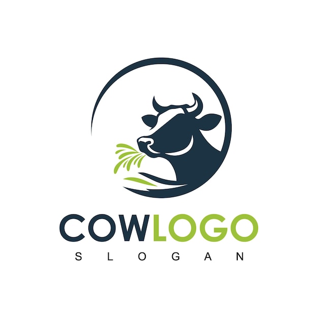 Logotipo de la granja de vacas vector de diseño del logotipo del ganado vintage angus beef