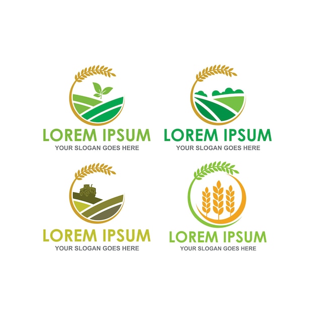Logotipo de la granja, vector del logotipo de la agricultura