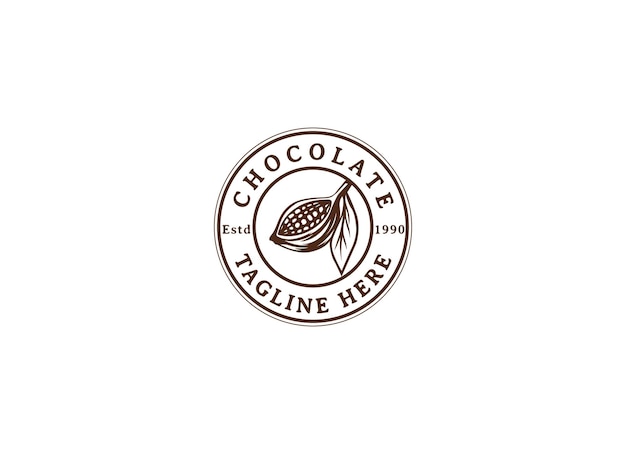 El logotipo del grano de cacao El icono del cacao El símbolo del cacao del chocolate