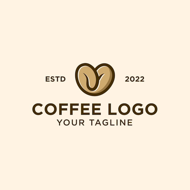 Logotipo de grano de café adecuado para empresa con plantilla de tarjeta de visita