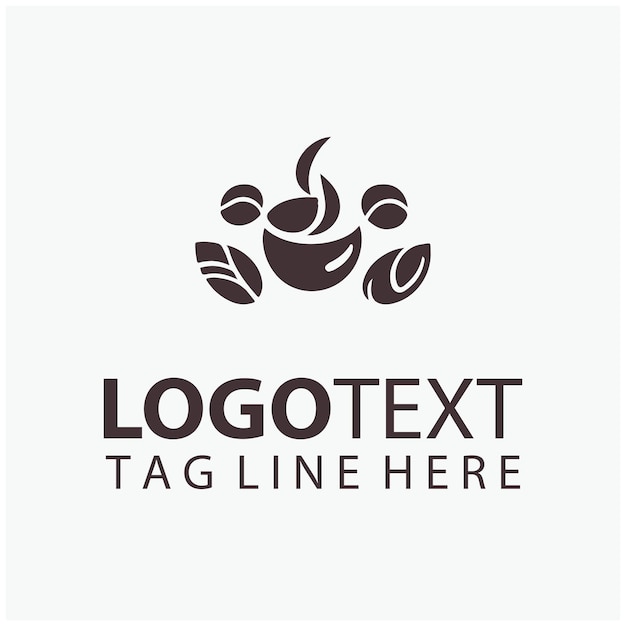 El logotipo del grano de café