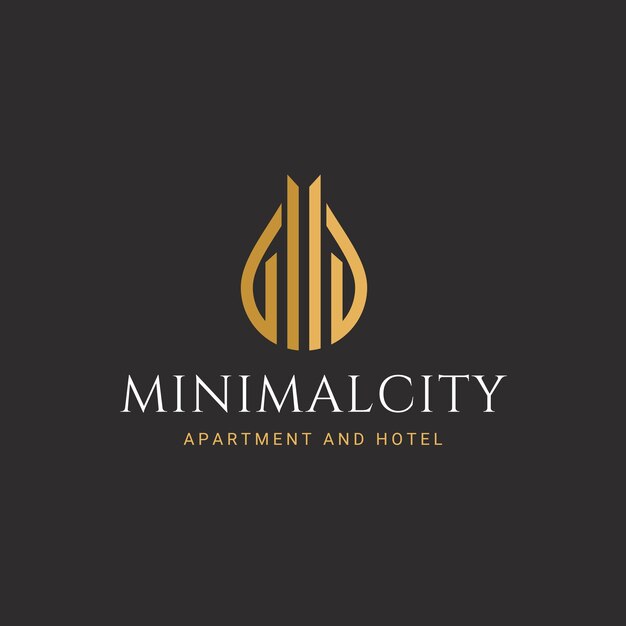 Logotipo gratuito de edificios de lujo de oro negro vectorial y bienes raíces