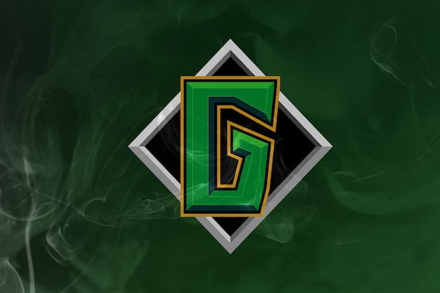 Logotipo de Grenn Monogram Esport aislado en verde