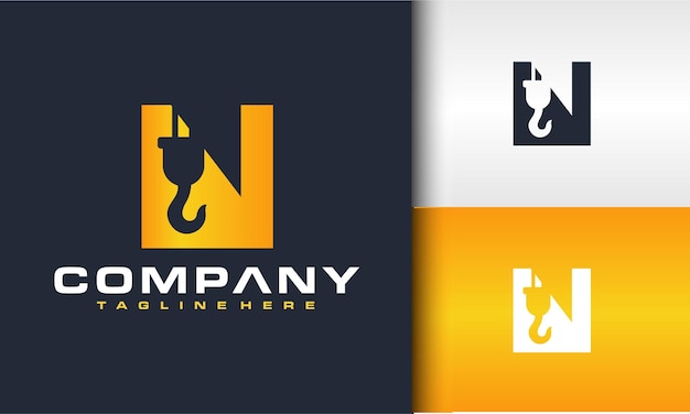 logotipo de la grúa de la letra N