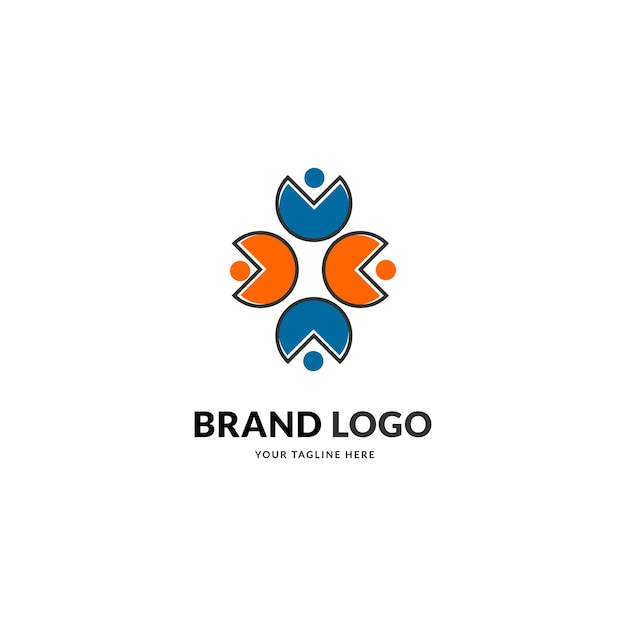 Vector logotipo de grupo social colorido creativo