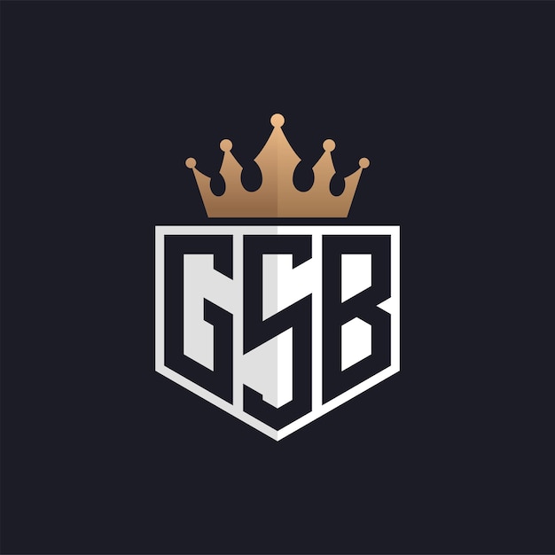 Logotipo de GSB de lujo con corona iniciales elegantes logotipo de letra GSB para marcas exclusivas letra GSB monograma para negocios de alta gama