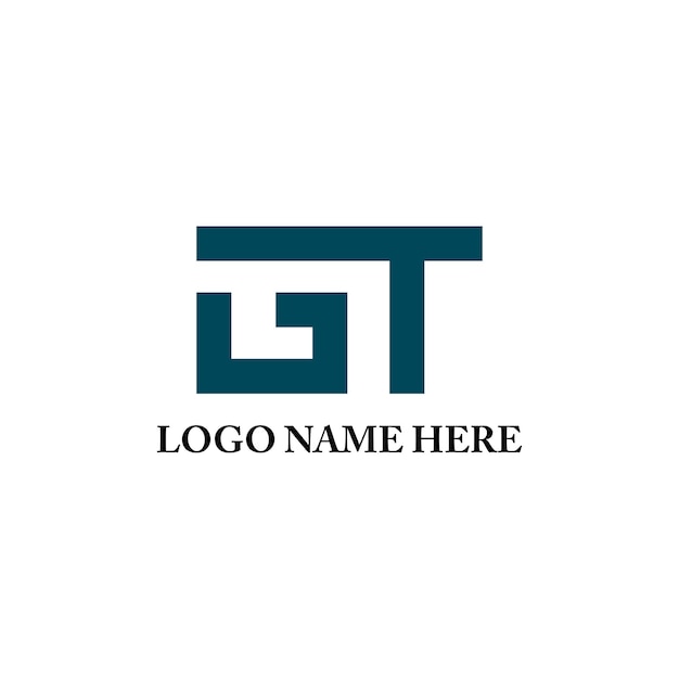 El logotipo GT, el monograma inicial, el diseño de letras, la marca, el negocio moderno.