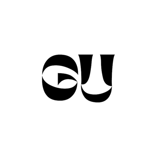 El logotipo de GU es un diseño de letra, texto, nombre, símbolo, logotipo monocromático, carácter alfabético y logotipo simple.