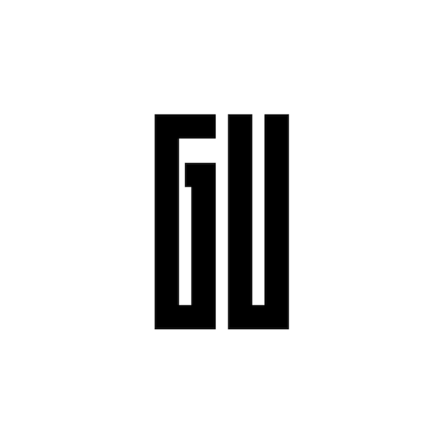 El logotipo de GU es un diseño de letra, texto, nombre, símbolo, logotipo monocromático, carácter alfabético y logotipo simple.