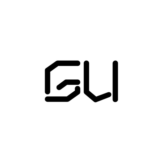 El logotipo de GU es un diseño de letra, texto, nombre, símbolo, logotipo monocromático, carácter alfabético y logotipo simple.