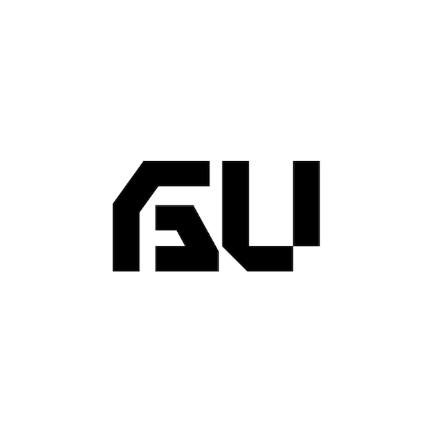 El logotipo de GU es un diseño de letra, texto, nombre, símbolo, logotipo monocromático, carácter alfabético y logotipo simple.