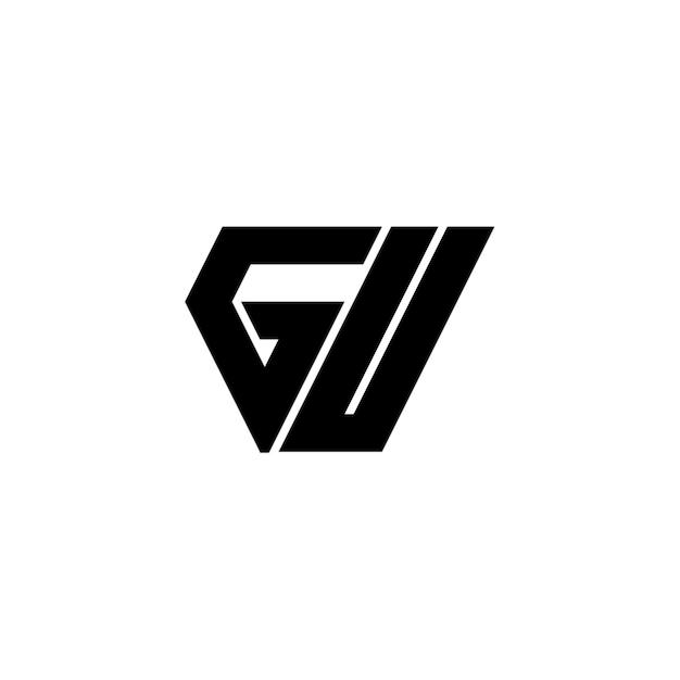El logotipo de GU es un diseño de letra, texto, nombre, símbolo, logotipo monocromático, carácter alfabético y logotipo simple.