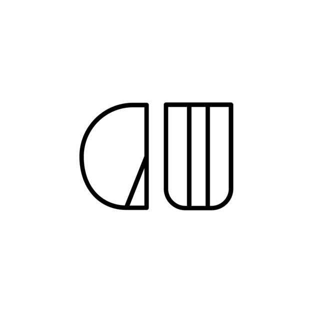 El logotipo de GU es un diseño de letra, texto, nombre, símbolo, logotipo monocromático, carácter alfabético y logotipo simple.