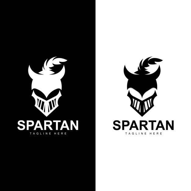 Logotipo De Guerrero Espartano Ilustración Simple Diseño Vectorial Silueta