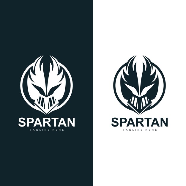 Logotipo De Guerrero Espartano Ilustración Simple Diseño Vectorial Silueta