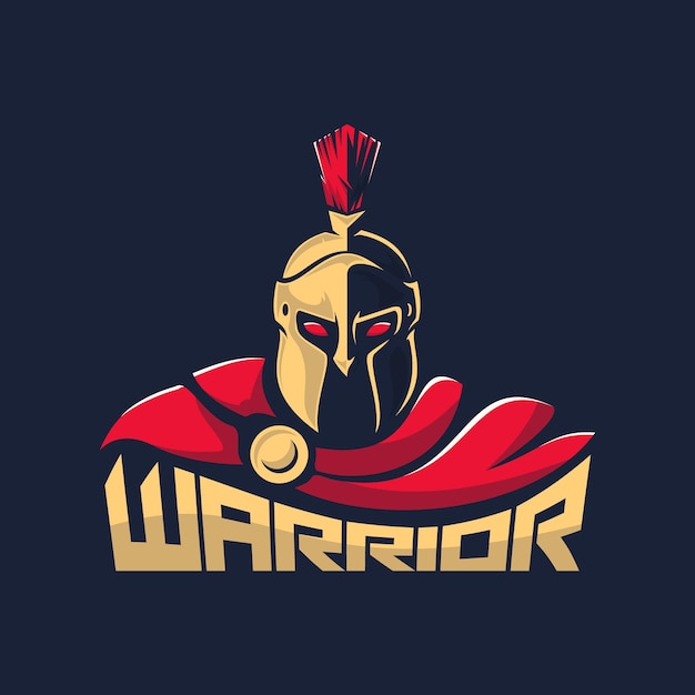 logotipo de guerrero espartano mirando hacia adelante