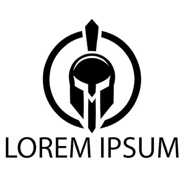 Un logotipo de guerrero negro sobre un fondo blanco simple